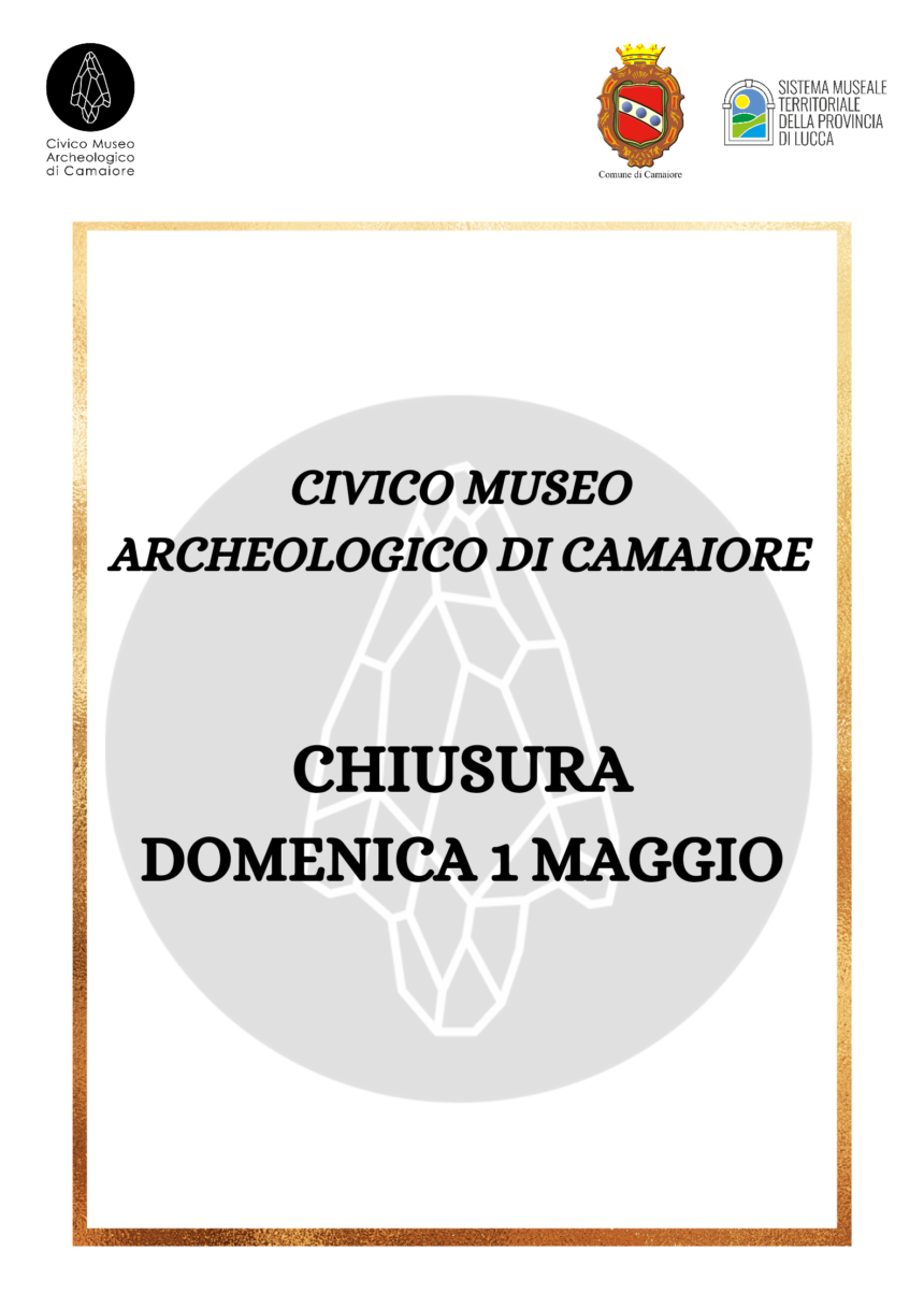 Chiusura domenica 1 maggio